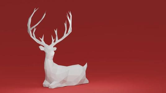 Laying Christmas Deer – Low Poly