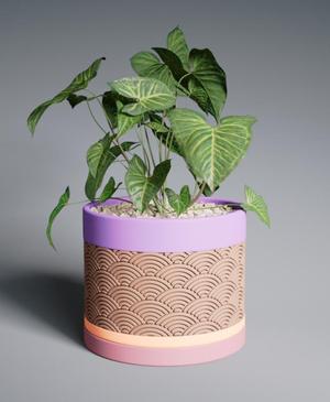 Planter Pot Seigaiha with Straight Base