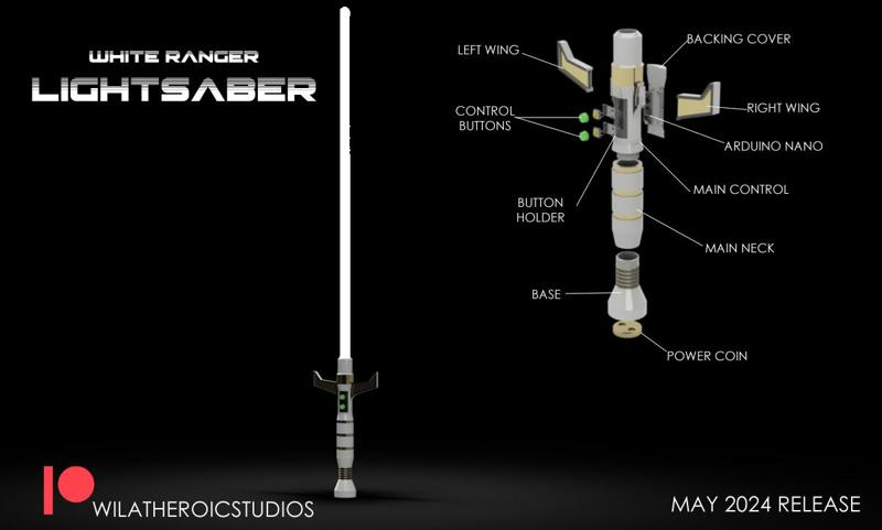 White Ranger Lightsaber with LED Blades