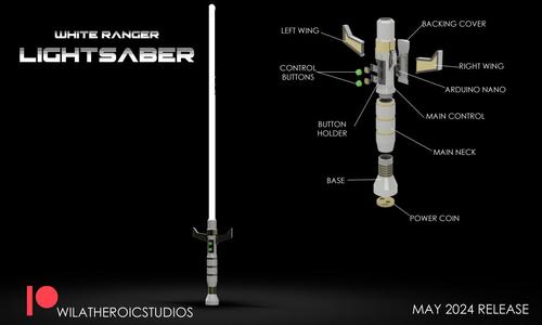 White Ranger Lightsaber with LED Blades