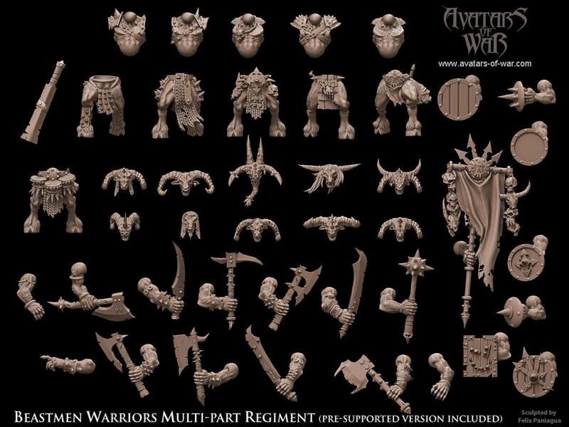 Beastman Warriors multi-part regiment
