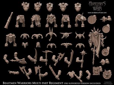 Beastman Warriors multi-part regiment