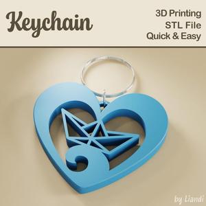 Paper Boat Heart STL Keychain – 3D Print File, Origami Paper Boat Love Keyring or Bag Charm, Digital Download for Commercial Use