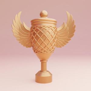 Winged Trophy Cup STL File - 3D Printable Award for Champions