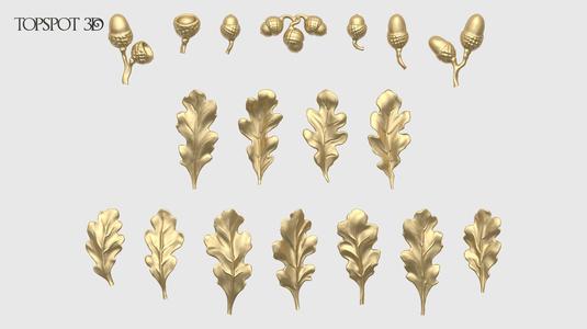 Oak Leaves And Acorns set