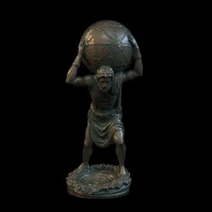 Atlas statue of man carrying ball