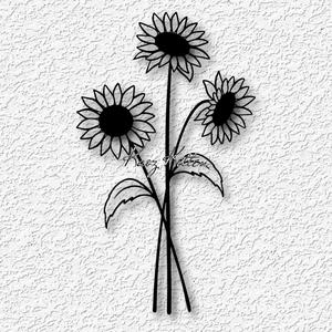 3 long stem cut sunflowers wall art flower garden home decor
