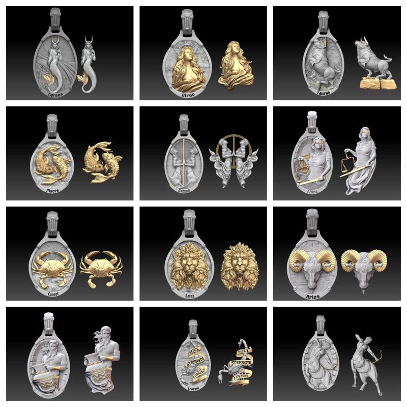 Collection of zodiac pendant