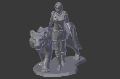 Female Knight with Tiger