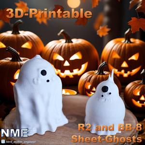 R2 and BB-8 Sheet-Ghosts Halloween Decoration