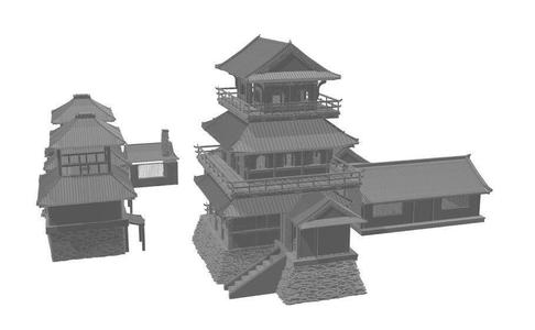 3D print modular Asia or Shogun Castle SET OPENLOCK