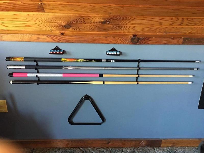Cue Stick Rack, Chalk Holder, and Triangle Hook – Billiard/Pool Room Accessories