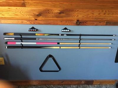 Cue Stick Rack, Chalk Holder, and Triangle Hook – Billiard/Pool Room Accessories