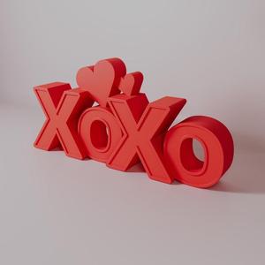 XoXo Love 3D Print Stl File | Easy print | 3D Printers |Home Decor Digital Download Present, Gift, Valentines Day , Love, Home Decor, Heart