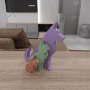 3D Dog Cat and Rabbit Decor as Stl Files & Kids Toy, Animal Print, 3D Printing, Animal Art, Home Decor, 3D Printed Decor, Animal Decor