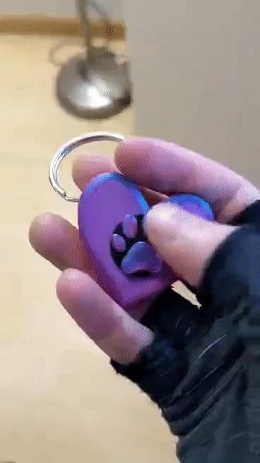 Pawprint Heart Fidget Spinner, print in place, keychain,