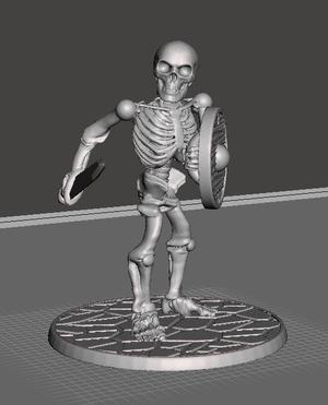 28mm Skeleton Warrior with Short Sword and Shield
