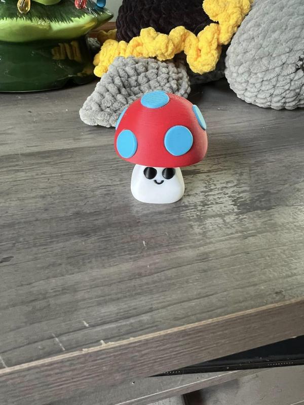 Happy Mushy Mushroom Clicky Fidget and Keychain