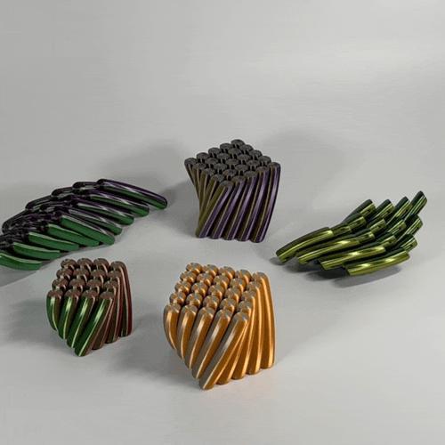 Twisted Wobble Bars Fidget Flexible Toy Print in Place