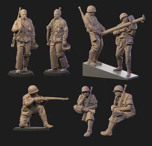 USA Soldiers ww2  3D Model Collection