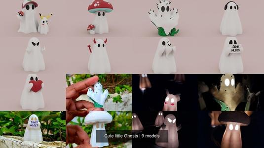 Cute little Ghosts 3D Model Collection