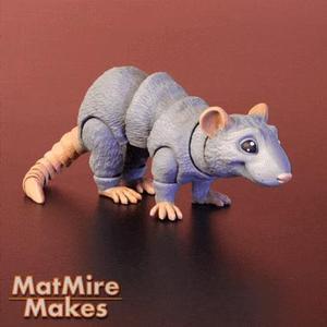 Rat Articulated Fidget Figure, 3mf included, cute rodent flexi