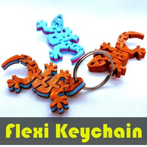 Flexi Articulated Keychain – Gecko Dual Color