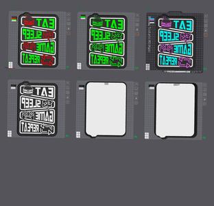 Eat Sleep Game Repeat Lightbox LED Lamp