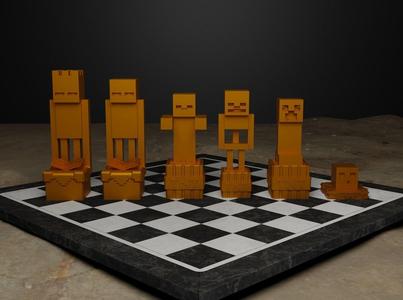 Minecraft Figure Chess Set – TnT Minecraft Character