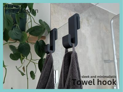 Towel Hook - minimalistic modern -from 3mm to 12mm