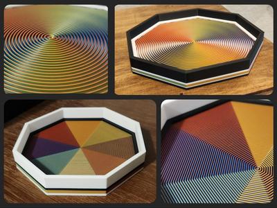 Geometric Octagon Trays with 3D Surface Details