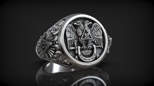 Heraldic Double Headed Eagle Freemasonry Symbols Signet