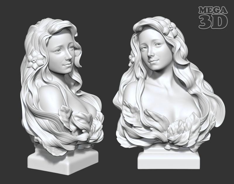 Art Nouveau Bust Statue