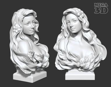 Art Nouveau Bust Statue