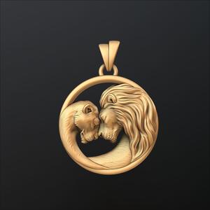 Lion Lioness Pendant