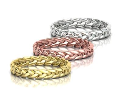 Braided Ring Rope Design Band Ring 3dmodel MANY FINGERS