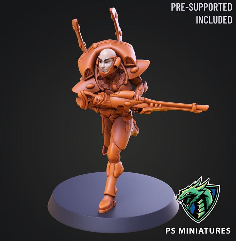 Space Elf Male Soldier Pose 3 – 5 Variants