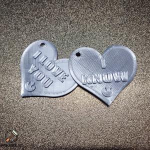 Hearts Necklace Set “I Love You” and “I Know” Star Wars reference