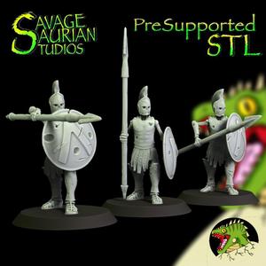Skeleton Spartan Soldier Set – 3 Models – Presupported