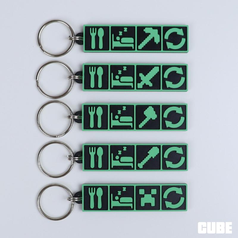 Eat Sleep MINECRAFT Repeat Keychain