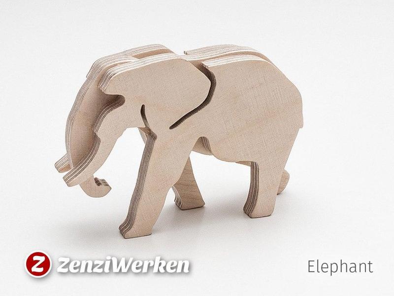 Elephant 3-layered-animal cnc/laser