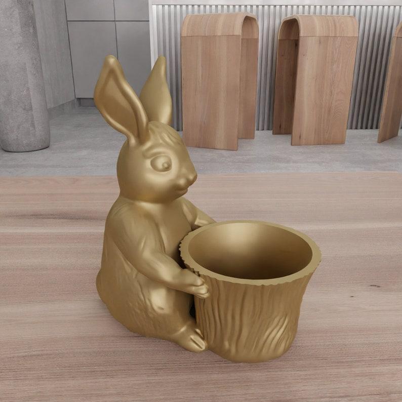 3D Easter Bunny Basket 3 as Stl File & Easter Gift, Easter Day, Bunny Planter, Easter Basket, Bunny Ears, 3D Print File, Indoor Planter
