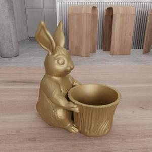 3D Easter Bunny Basket 3 as Stl File & Easter Gift, Easter Day, Bunny Planter, Easter Basket, Bunny Ears, 3D Print File, Indoor Planter