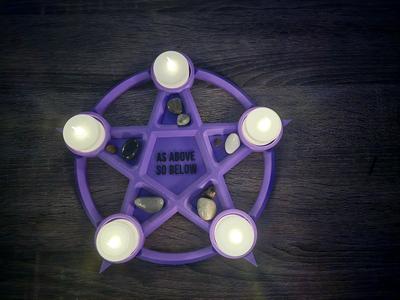 Pentacle Tealight & Crystal Tray