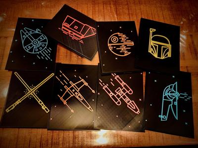 Star Wars Neon Line Art – Death Star