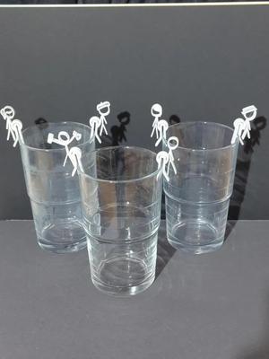 Drink glass marker with XKCD characters   