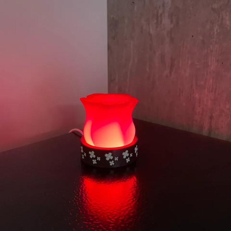 Spiral Vase Rose Night Light