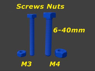 Screws Nuts M3 M4