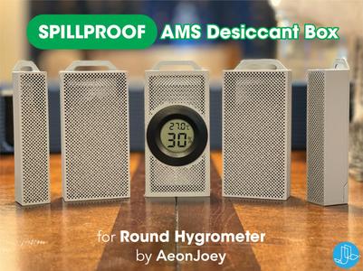 SPILLPROOF AMS Desiccant Box – ROUND Hygrometer