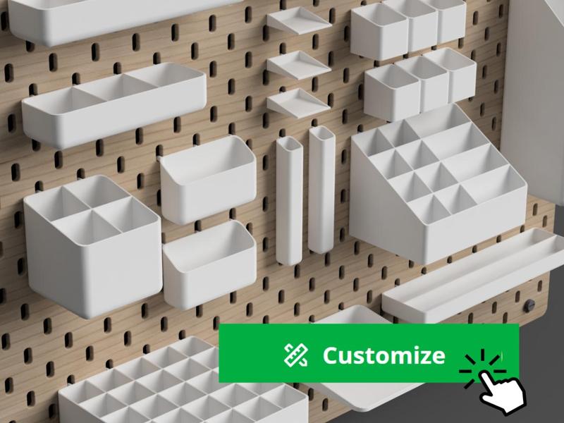 IKEA SKADIS Add-Ons: Parametric Bins and Shelves
